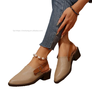 Plus Size Breathable Thick Heel Roman <b>Sandals</b> Summer New Arrival Toe-cap <b>Sandals</b> Fashion Mid-heel <b>Sandals</b> - Product Image 5