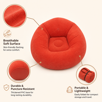 Fauteuil gonflable individuel floqué, pliable, en PVC épaissi, type pouf, idéal pour se détendre et dormir