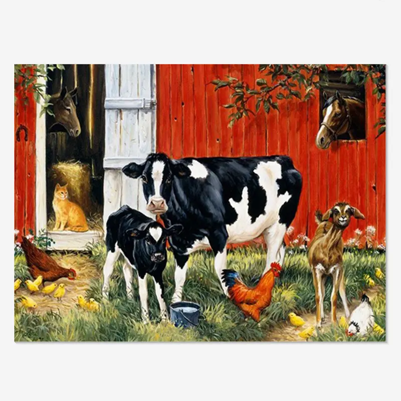 Diamante pittura 5D pittura a olio astratta fattoria mucca gallo cavallo pecora cane personalità punto croce kit strass decorazioni per la casa