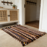 Tapis en coton tissé à la main indien pour salon, chambre à coucher, chevet, maison, maison d'hôtes, jeté décoratif, lavable en machine, personnalisable