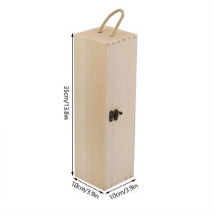 Caja de Regalo para Vino Individual de Madera de Pino Natural, con Asa de Cuerda, Portátil, Caja de Embalaje de Madera para Licores, Estuche de Regalo de Lujo - Product Image 3