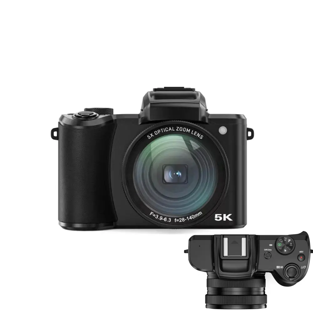 कस्टम डिजिटल कैमरा 3.2-इंच स्क्रीन रिचार्जेबल बैटरी 64MP मेगा पिक्सल ऑप्टिकल ज़ूम 5K वीडियो रिकॉर्डिंग डिजिटल कैमरा