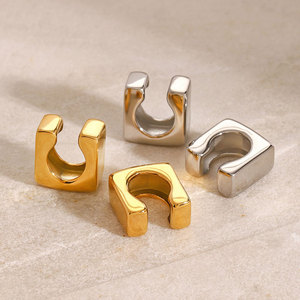 Fashion 316L Stainless Steel 14k 18k Pvd Gold Plated Fine <b>Cuff</b> <b>Earrings</b> Jewelry Non Piercing <b>Earrings</b> for Women - Product Image 1