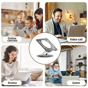 Support ergonomique pliable pour ordinateur portable et tablette, en métal robuste et durable, avec dossier creux, réglable à 360 degrés, pour usage au bureau et à domicile - Product Image 5