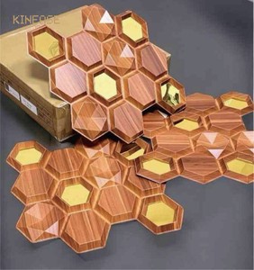Paneles de Pared Modulares <span class=keywords><strong>3D</strong></span> con Hebilla Magnética Dorada Espejo, Paneles de Fondo sin Pegamento <span class=keywords><strong>para</strong></span> Escaparates - Product Image 5