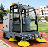 Barredora Eléctrica AOMAN de Cuatro Ruedas con Motor, Bomba, Brazo Robótico Telescópico, Tanque de Agua, Contenedor de Basura y 4 Cepillos de Limpieza