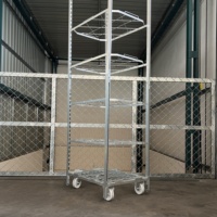 Chariot danois demi-serre en acier inoxydable, chariot à fleurs roulant multi-niveaux, transport OEM