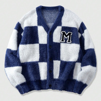 Nouveau cardigan tricoté pour homme ODM à manches longues, design en maille, anti-plis, anti-boulochage, en tissu peluche doux, manteau d'hiver chaud pour vous garder au chaud