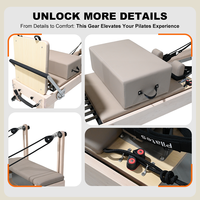 Machine de Pilates Reformer en aluminium avec demi-tourneuse, lit de yoga professionnel pour le renforcement musculaire et le remodelage corporel, idéal pour studio de Pilates
