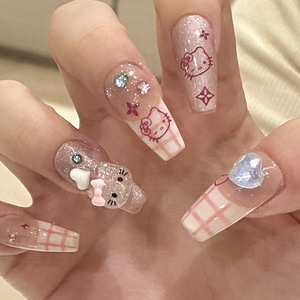 Chất Lượng Cao Màu Hồng Mèo <span class=keywords><strong>C</strong></span>ủ<span class=keywords><strong>a</strong></span> Nhãn Hiệu Móng Tay Nghệ Thuật Phong <span class=keywords><strong>C</strong></span>ách Mới Sản Phẩm Làm Bằng Tay Cho Ngón Tay Ứng Dụng - Product Image 1