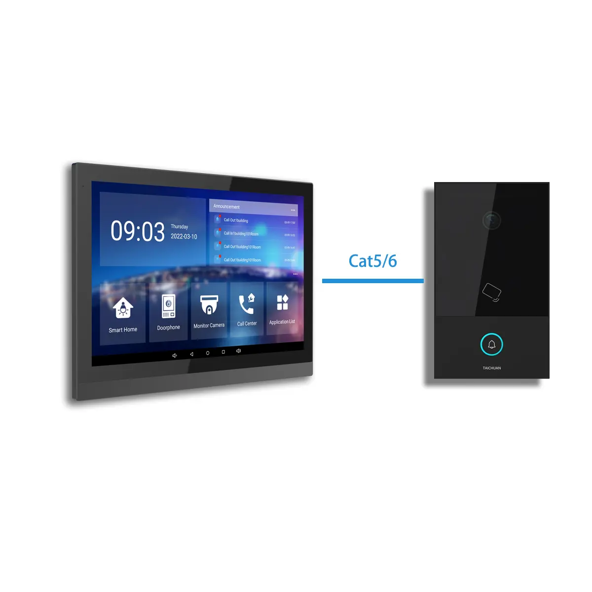 Android Villa Intercom support app 10 inch Tuya smart home control panel Smartlife Wall Control screen CCTV camera monitor
