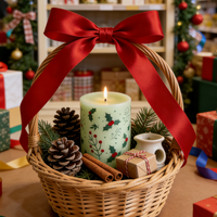 Bougie en bâton artisanale écologique en cire de soja et de paraffine à motifs pour la décoration de la maison en fêtes (Noël, Halloween, Pâques)