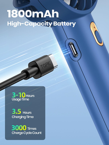 <b>Mini</b> Portable Handheld <b>Fan</b> 1800mAh <b>USB</b> Rechargeable 3-Speed Cooling for Home Office Travel Outdoor Car Household Use Battery - Product Image 4