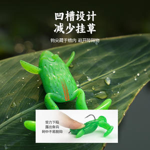 Leurre flottant Ikeba en forme de grenouille, appât souple pour la pêche au bar en surface, Cr11119h 2 - Product Image 4