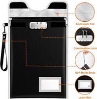 Sacs de rangement pour documents en tissu de fibre de verre avec revêtement en silicone, écologiques, durables, imperméables, ignifuges, sûrs et portables, avec fermeture