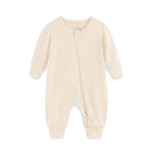 <span class=keywords><strong>Mono</strong></span> de fibra de bambú para recién nacido para primavera otoño traje de gateo sin costuras de manga larga con doble cremallera de punto sólido transfronterizo - Product Image 6