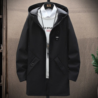 Veste d'hiver en polaire d'agneau pour homme, coupe décontractée, en toile, col montant, coupe-vent, imperméable, mode printemps-automne, à capuche