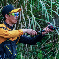 Ensemble canne à pêche HASIDA MS-X à action rapide avec pièces métalliques, système d'alarme, canne en carbone haute performance et moulinet baitcasting à double frein