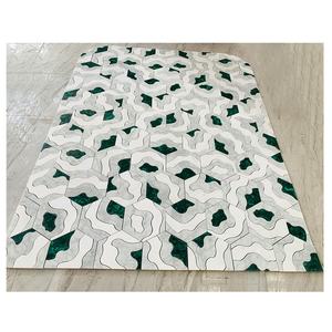 Médaillon en marbre de luxe à motifs floraux en jet d'eau, design de carrelage de sol d'escalier, marbre <span class=keywords><strong>beige</strong></span> incrusté pour villa et maison - Product Image 2