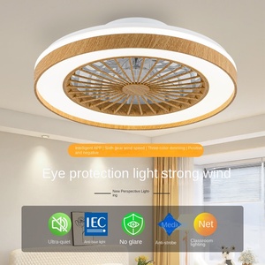 พัดลมเพดาน LED 6ใบพัด ABS ทันสมัยขนาด52นิ้วพัดลมทองแดงบริสุทธิ์มอเตอร์ไฟฟ้ากระแสตรง48วัตต์พัดลมระย้าสำหรับห้องรับประทานอาหารห้องนอน - Product Image 3