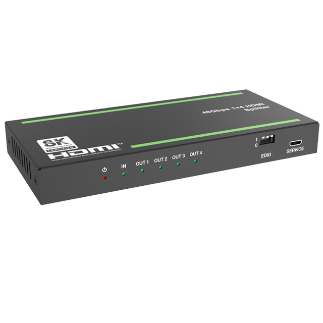 48Gbps 1x4 8K HDMI2.1 Splitter HDCP2.3 HDR10 for Hometheatre System