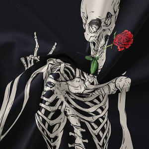 Dark Witchy Lunar Eclipse 3D-Druck Wandteppich Decke Liebhaber Blumen schädel Menschliches Skelett Wandteppich - Product Image 5