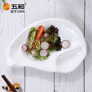 Wuhe Red Melamine Tableware Set Irregular Shape Plate Bowl Cup Spoon For Restaurant Hotel Daily Use - Product Image 2
