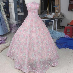 Lsany245 Vestido de Noche de Maternidad Moderno y Elegante, Estilo Princesa, Rosa Dulce, con Apliques 3D, de Lujo, con Cola de Capilla, ¡Gran Venta! - Product Image 6