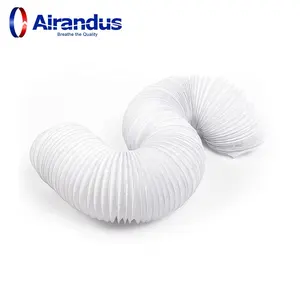 Precio de fábrica Conducto de PVC para sistemas de ventilación Venta al por mayor Conducto de aire blanco de alta temperatura Conducto flexible de PVC