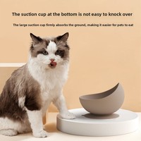 Gamelle anti-glouton en silicone de qualité alimentaire pour animaux de compagnie, avec ventouse intégrée, protection ergonomique du cou, pour chiens et chats