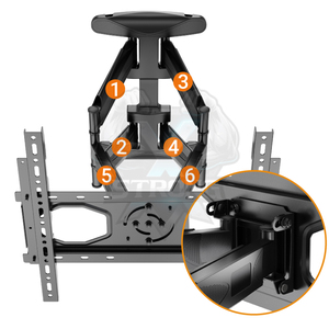جهاز تلفزيون دوار شديد التحمل يُثبت على الحائط 90 درجة دوران من الصورة إلى المناظر الطبيعية يناسب 37 "-70" TVs حمولة VESA 400x400mm - Product Image 4