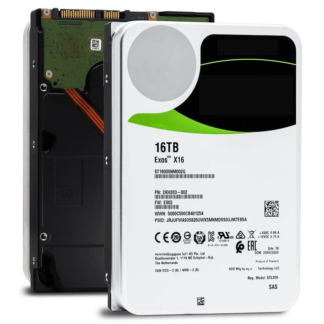 Exos X16 ST16000NM003G 16TB Enterprise SATA HDD 7200RPM 256MB Cache 3.5 Inch Internal Hard Drive for Server Storage