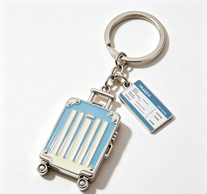 Porte-clés de valise 3D en alliage de zinc, porte-clés de bagage émaillé, imprimé en sérigraphie, souvenir de voyage, cadeau - Product Image 3