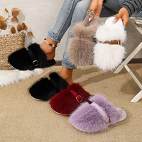 Nouvelles pantoufles Baotou Maillard en fourrure pour l'extérieur, pantoufles d'automne et d'hiver, pantoufles en fourrure tendance et polyvalentes