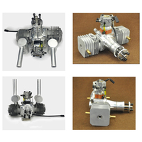 Moteur d'avion RC Monster 16,2 kg de poussée DLA64 64cc bicylindre à essence, conception Boxer à faible vibration avec carburateur Tillotson