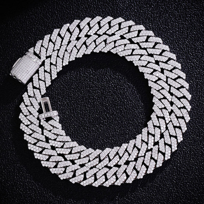 width:12mm/16 inch  moissanite cuban chain