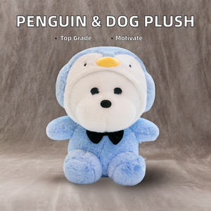 Fabricant en gros logo personnalisé pingouin blanc <span class=keywords><strong>chien</strong></span> en peluche jouet 23/30/40cm doux peluche PP coton unisexe mignon Style couette - Product Image 3