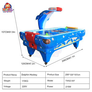 Máquina de Juego de Mesa de Air Hockey para 2 Jugadores con Temática de Delfines Oceánicos - Product Image 6