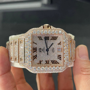 Montre de luxe Hip Hop Iced Out avec diamants et moissanite, mouvement mécanique automatique, étanche - Product Image 2