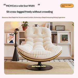 Sillón Reclinable Giratorio Estilo Italiano con Reposapiés, Sofá Cómodo para Sala de Estar, Balcón, Hogar y Ocio - Product Image 4