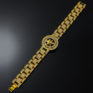 Nuevo Diseño Único Personalizado Creativo Hiphop Cadena de Reloj Giratoria Pulsera Cruzada de Aleación para Hombre Joyería al por Mayor - Product Image 4