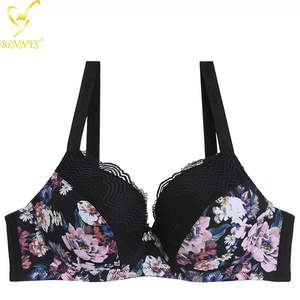 Binnys 38E, sujetadores de talla grande de alta calidad para mujer, ropa interior de nailon con estampado de flores para mujer, Sostenes sin tirantes con aros transpirables - Product Image 5