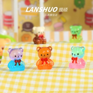 Rainbow Candy Diy Creative Studio Resin Miniature Bear Ornament 3D Colorful Handmade Desktop <b>Car</b> <b>Decoration</b> - Product Image 2