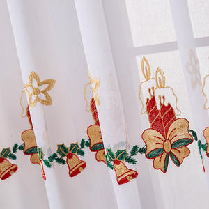<span class=keywords><strong>Cortinas</strong></span> Navideñas Bordadas de Estilo Americano, Ecológicas, de Poliéster Transparente, Semitransparentes, Rectangulares, Decorativas - Product Image 4