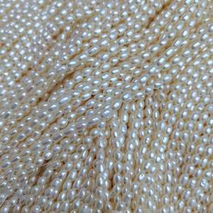 Collar de Perlas Keshi Naturales de Agua Dulce de 3-4 mm, Color Morado, Forma de Arroz, Joyería Semiterminada con Cuentas Sueltas - Product Image 3