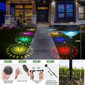 Vente en gros : 2 modèles disponibles de lampes solaires LED à changement de couleur pour jardin, allée et entrée, décoration extérieure IP65 - Product Image 3