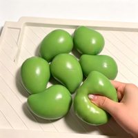 Jouets à presser en TPR en forme de bloc de mangue à couleurs changeantes, jouets anti-stress et de décompression, avec son couineur et simulation de fruit