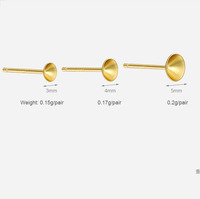 Pendientes de copa cónica baratos al por mayor, pendientes de plata de ley 925, pendientes de perlas, accesorios para hacer
