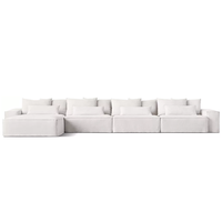 Minimalistisches Polsterstoff-Sofa-Set mit breiten Armlehnen, weichen Kissen, Couch-Sektionen, Wohnzimmermöbel, Lounge-Sitzgelegenheiten