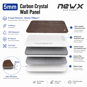 Panneau mural carbon crystal 5mm étanche écologique avec placage PVC effet bois - Product Image 2